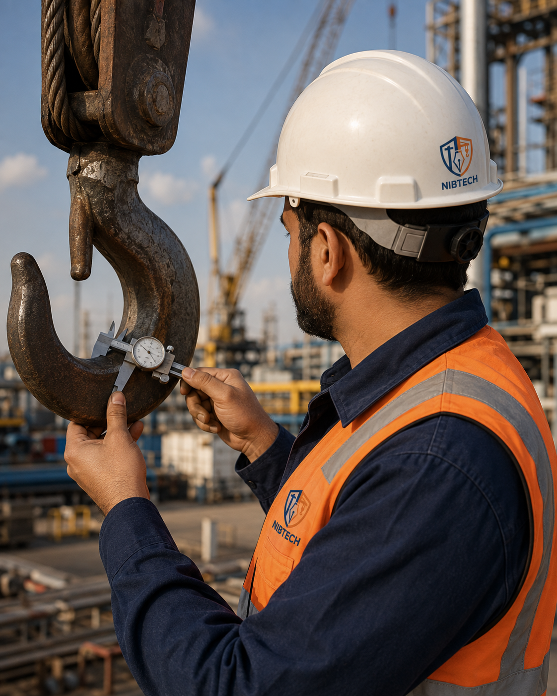 NIBTECH inspector examining industrial equipment on site